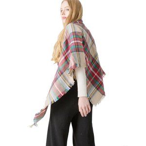 Soft Oversized  Plaid Tartan Blanket Scarf